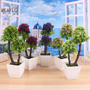 Potted Artificial Round Bush Bonsai Tree