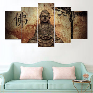 5-Piece Modern Buddha Painting Wall Decoration