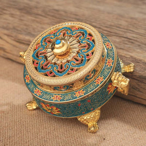 Zen Antique Tibetan Incense Burner with Holder