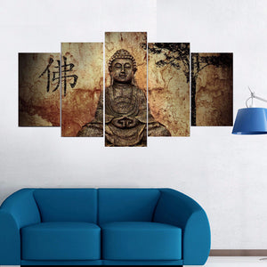 5-Piece Modern Buddha Painting Wall Decoration
