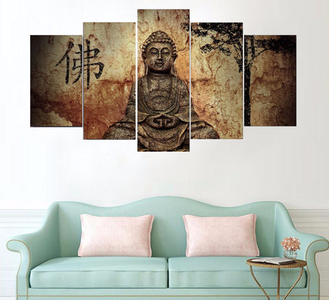 5-Piece Modern Buddha Painting Wall Decoration