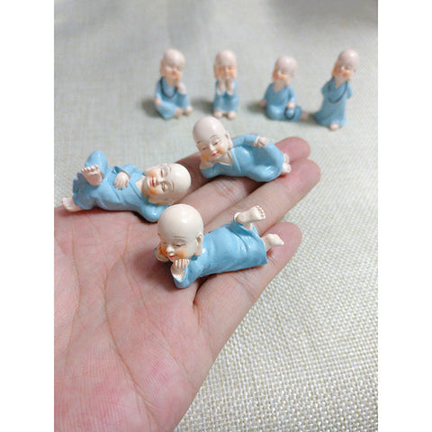 7-Piece Set Monks Mini Figurines