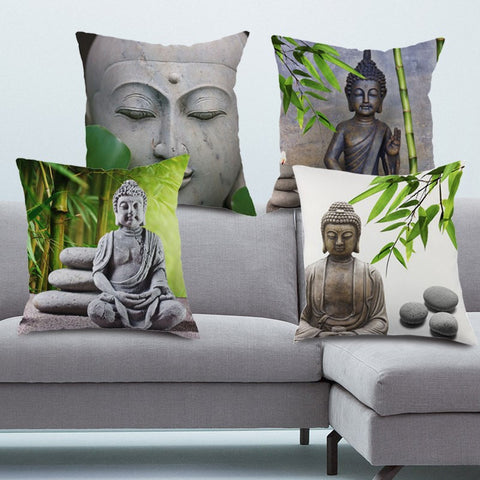 Polyester  Buddha Cushion Cover