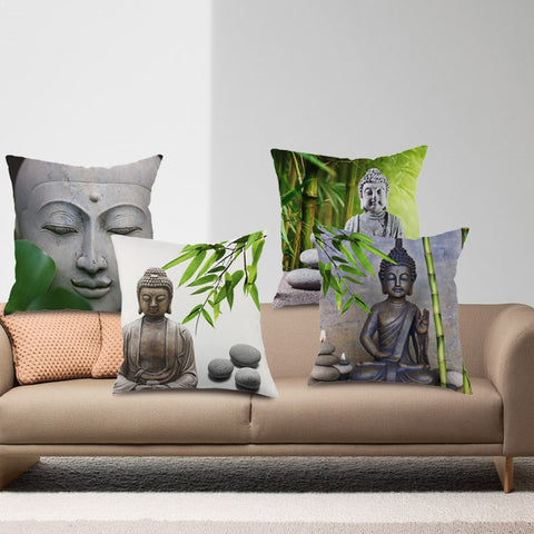 Polyester  Buddha Cushion Cover