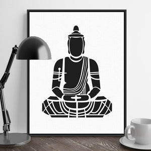 Minimalist Abstract Indian Buddha Portrait Poster