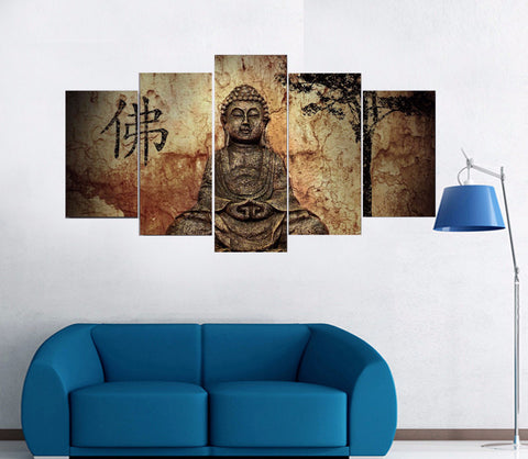 5-Piece Modern Buddha Painting Wall Decoration