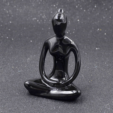 Black & White Women Yoga Sculpture